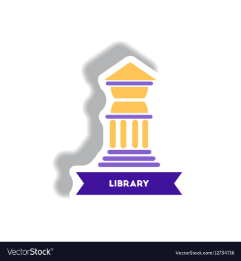 Stylish icon in paper sticker style building vector image Stylish icon in paper sticker style building vector image