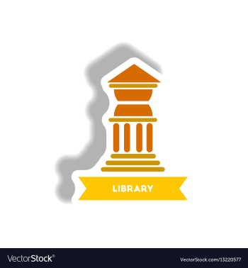 Stylish icon in paper sticker style building vector image Stylish icon in paper sticker style building vector image