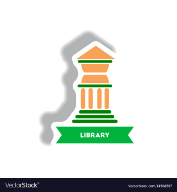 Stylish icon in paper sticker style building vector image Stylish icon in paper sticker style building vector image