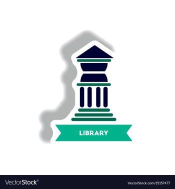 Stylish icon in paper sticker style building vector image Stylish icon in paper sticker style building vector image