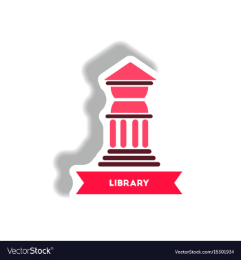 Stylish icon in paper sticker style building vector image Stylish icon in paper sticker style building vector image
