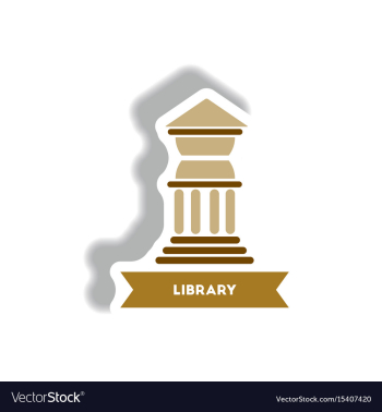 Stylish icon in paper sticker style building vector image Stylish icon in paper sticker style building vector image
