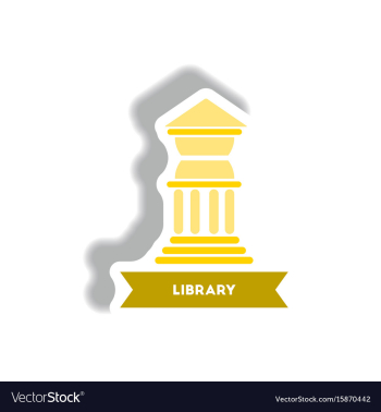 Stylish icon in paper sticker style building vector image Stylish icon in paper sticker style building vector image