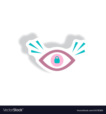 Stylish icon in paper sticker style eye problems vector image Stylish icon in paper sticker style eye problems vector image