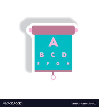 Stylish icon in paper sticker style eyesight check vector image Stylish icon in paper sticker style eyesight check vector image