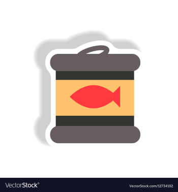 Stylish icon paper sticker style Canned tuna fish vector image Stylish icon paper sticker style Canned tuna fish vector image