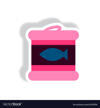 Stylish icon paper sticker style canned tuna fish vector image Stylish icon paper sticker style canned tuna fish vector image