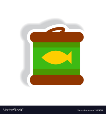 Stylish icon paper sticker style canned tuna fish vector image Stylish icon paper sticker style canned tuna fish vector image