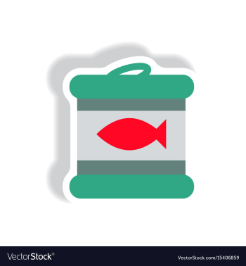 Stylish icon paper sticker style canned tuna fish vector image Stylish icon paper sticker style canned tuna fish vector image
