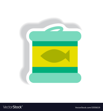 Stylish icon paper sticker style canned tuna fish vector image Stylish icon paper sticker style canned tuna fish vector image