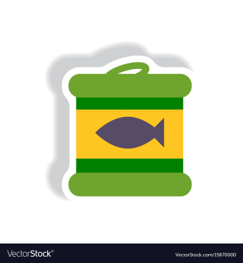 Stylish icon paper sticker style canned tuna fish vector image Stylish icon paper sticker style canned tuna fish vector image