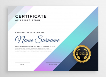 Stylish modern certificate template for multipurpose Free Vector Stylish modern certificate template for multipurpose Free Vector