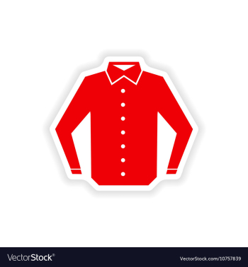 Stylish paper sticker on white background shirt vector image Stylish paper sticker on white background shirt vector image