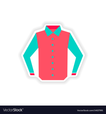 Stylish paper sticker on white background shirt vector image Stylish paper sticker on white background shirt vector image