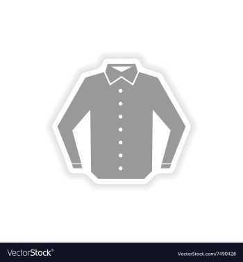 Stylish paper sticker on white background shirt vector image Stylish paper sticker on white background shirt vector image