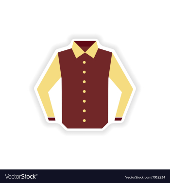 Stylish paper sticker on white background shirt vector image Stylish paper sticker on white background shirt vector image