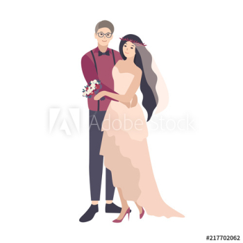 Stylish romantic couple posing during wedding ceremony Stylish romantic couple posing during wedding ceremony