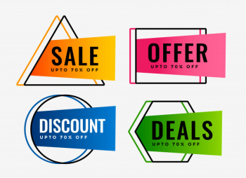 Stylish set of sale offers and deals labels Stylish set of sale offers and deals labels