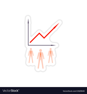 Stylish sticker on paper businessmen and schedule vector image Stylish sticker on paper businessmen and schedule vector image