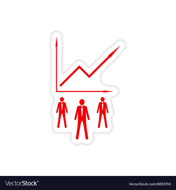 Stylish sticker on paper Businessmen and schedule vector image Stylish sticker on paper Businessmen and schedule vector image
