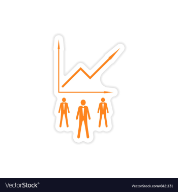 Stylish sticker on paper Businessmen and schedule vector image Stylish sticker on paper Businessmen and schedule vector image