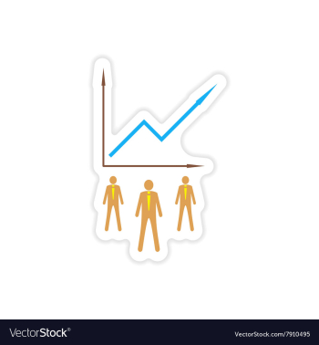 Stylish sticker on paper Businessmen and schedule vector image Stylish sticker on paper Businessmen and schedule vector image
