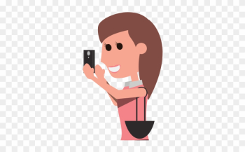 Stylish Woman With Smartphone Cartoon - People Chat