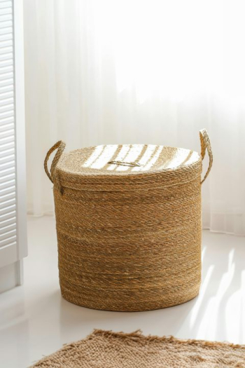Stylish Woven Storage Basket with Handles Stylish Woven Storage Basket with Handles