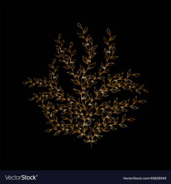 stylized plant branches with a golden outl