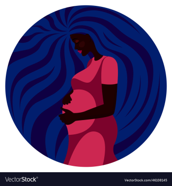 stylized pregnant african american girl