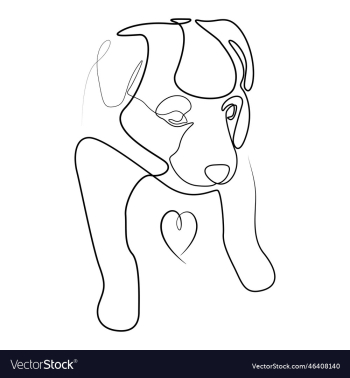 stylized puppy and heart stylized puppy and heart