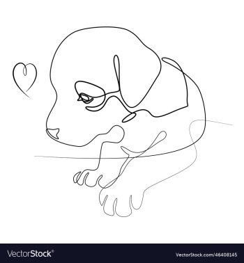 stylized puppy and heart stylized puppy and heart