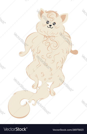Stylized white cat design vector image Stylized white cat design vector image