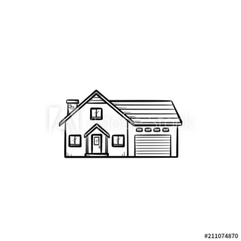 Suburban house hand drawn outline doodle icon Suburban house hand drawn outline doodle icon