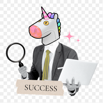 Success word png sticker, unicorn | Free PNG - rawpixel