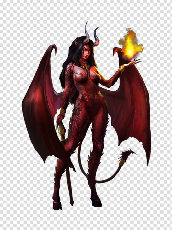 Succubus illustration, Demon Devil Female Woman, demon transparent ...