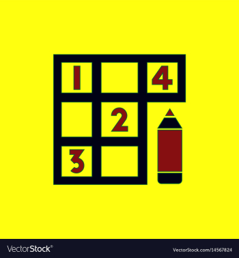 Sudoku and pencil vector image Sudoku and pencil vector image