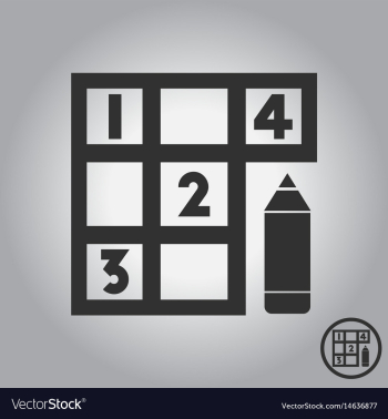 Sudoku and pencil vector image Sudoku and pencil vector image