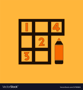 Sudoku and pencil vector image Sudoku and pencil vector image