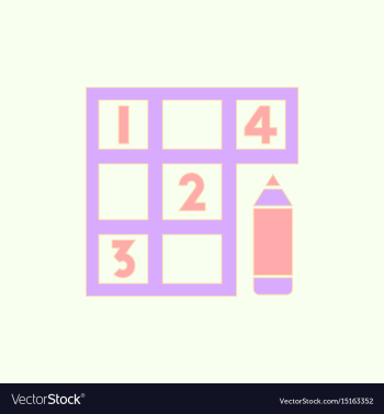 Sudoku and pencil vector image Sudoku and pencil vector image
