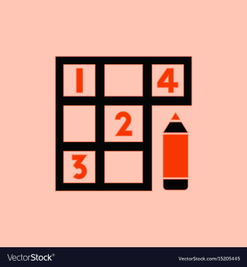 Sudoku and pencil vector image Sudoku and pencil vector image