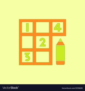 Sudoku and pencil vector image Sudoku and pencil vector image