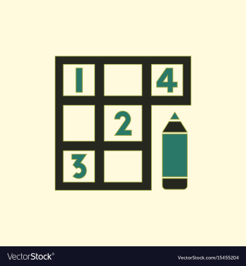 Sudoku and pencil vector image Sudoku and pencil vector image