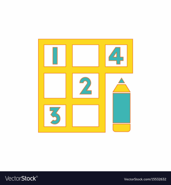 Sudoku and pencil vector image Sudoku and pencil vector image