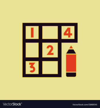 Sudoku and pencil vector image Sudoku and pencil vector image