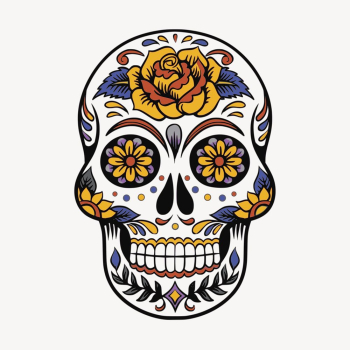 Sugar skull collage element, Day | Free PSD - rawpixel Sugar skull collage element, Day | Free PSD - rawpixel