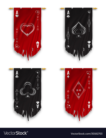 suit deck cards on pennant flag