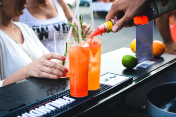 Summer alcoholic drinks at the bar Summer alcoholic drinks at the bar