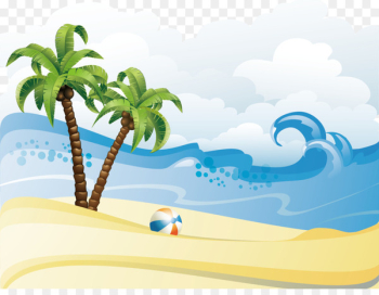 Summer Beach Clip art - Summer beach poster background material 