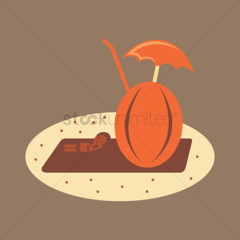 Summer beach cocktail with umbrella Summer beach cocktail with umbrella